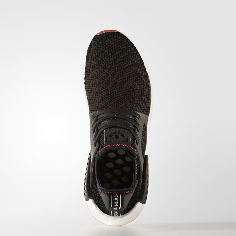 Nmd black with red cheap sole